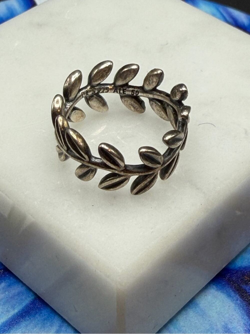Pandora 925 Sterling Silver Laurel Wreath Ring Size 4.5 #F022